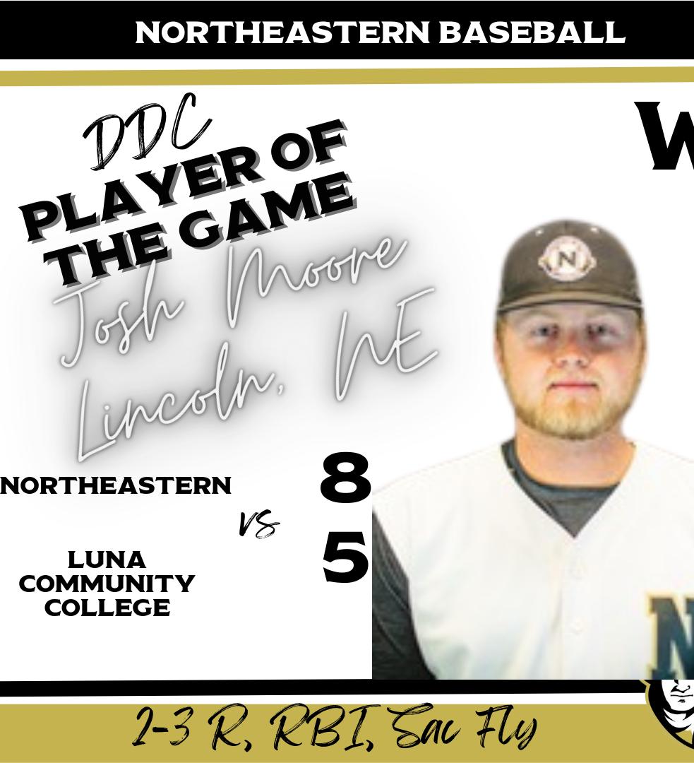 Northeastern Earns The Series Sweep Over Luna Community College After Winning Game 4 8-5 On Sunday