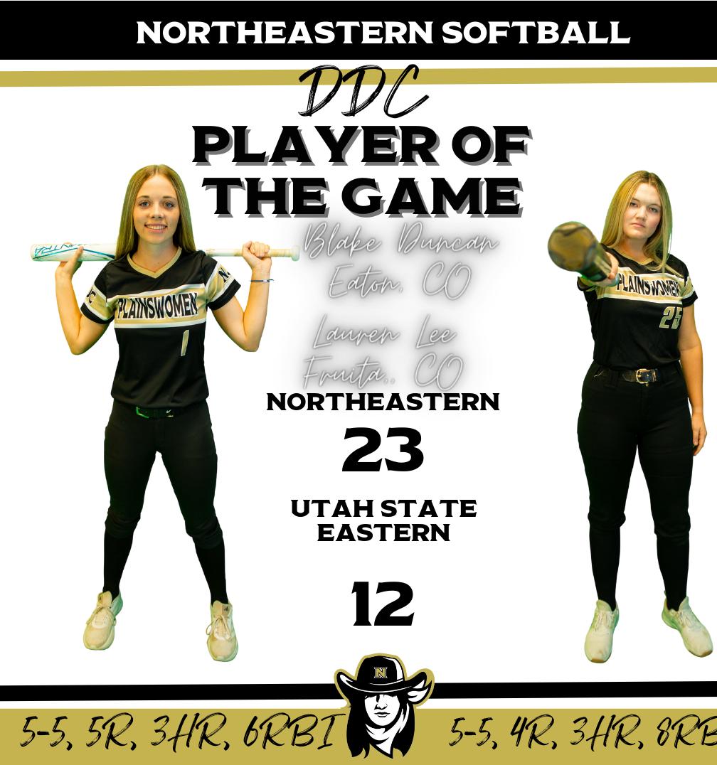 Northeastern's Bats explode in game 2 against USUE, Winning the game 22-13