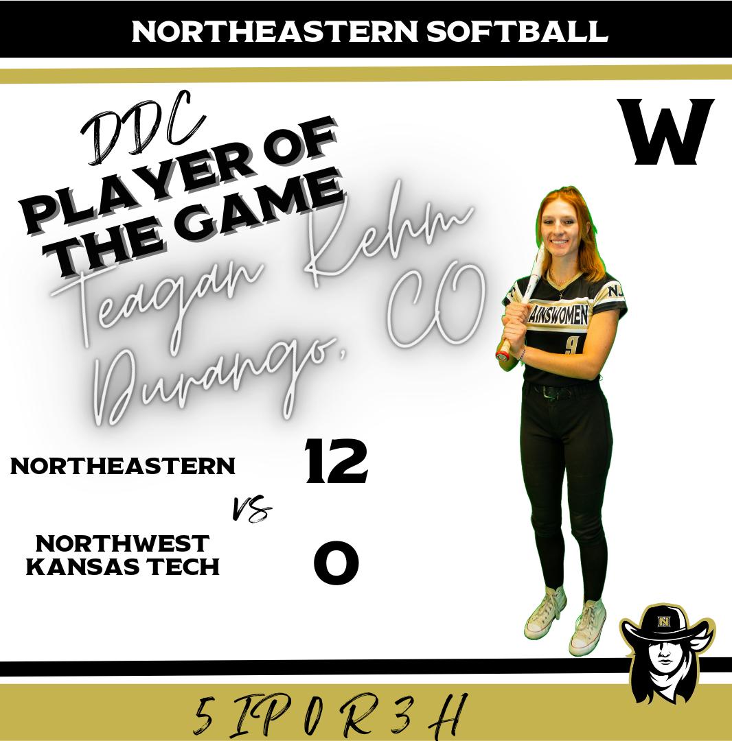 Northeastern Handles Business On The Road Against Northwest Kansas Technical College Winning Game 2 12-0