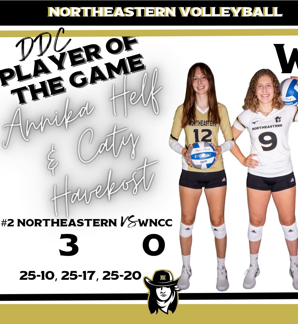 #2 Northeastern Sweeps Rival WNCC, Sets Program Record For Matches and Sets Won Consecutively 16 Matches and 35 Sets