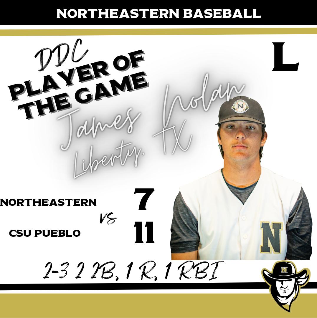 Northeastern goes 1-1 Against CSU Pueblo after falling in the second game of the double header 7-11