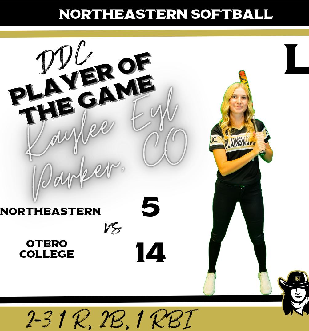 Northeastern Drops Game 1 Of The Four Game Series Against Otero College 14-5