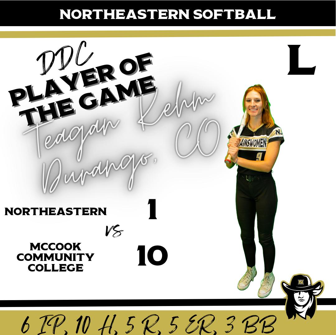 The Bats Never Got Started For The Plainswomen, As They Fell To McCook Community College 10-1 In Game 2 Of The Double Header
