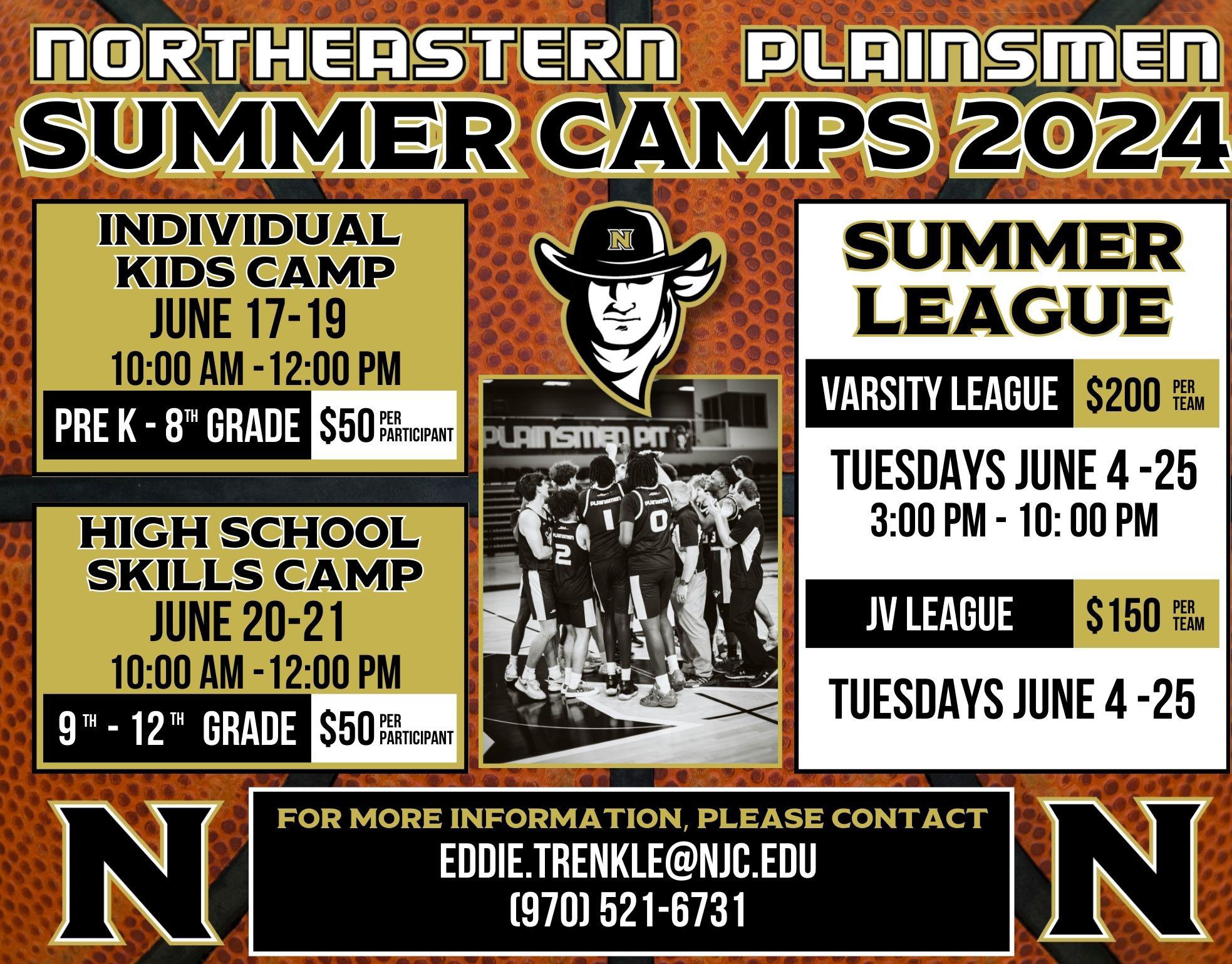 Northeastern Plainsmen Men's Basketball Is Starting To Set Up Their Summer Leagues and High School and Youth Camps, Find Your Times And Get Signed Up To Work With Fantastic Coaches and Athletes