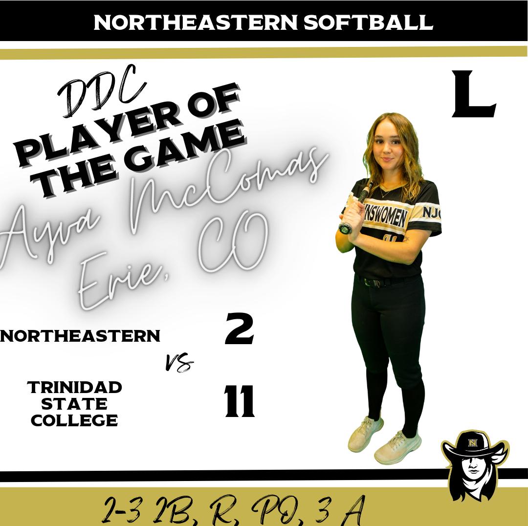 Northeastern Drops Game 3 On The Weekend To Trinidad State College 11-2